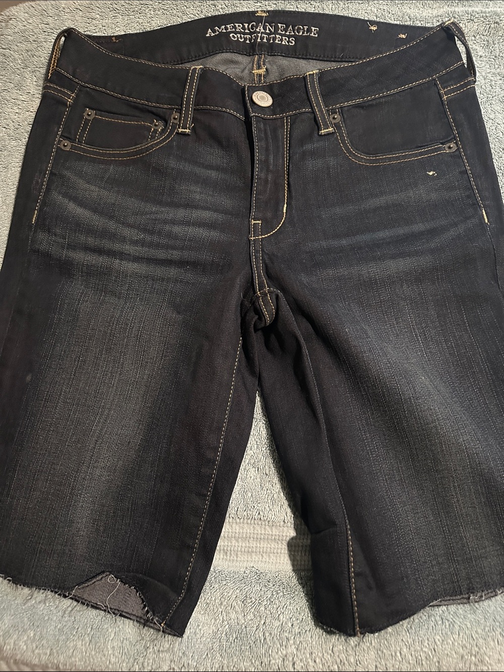 American Eagle Outfitters Men’s Dark Blue Relaxed Denim Shorts